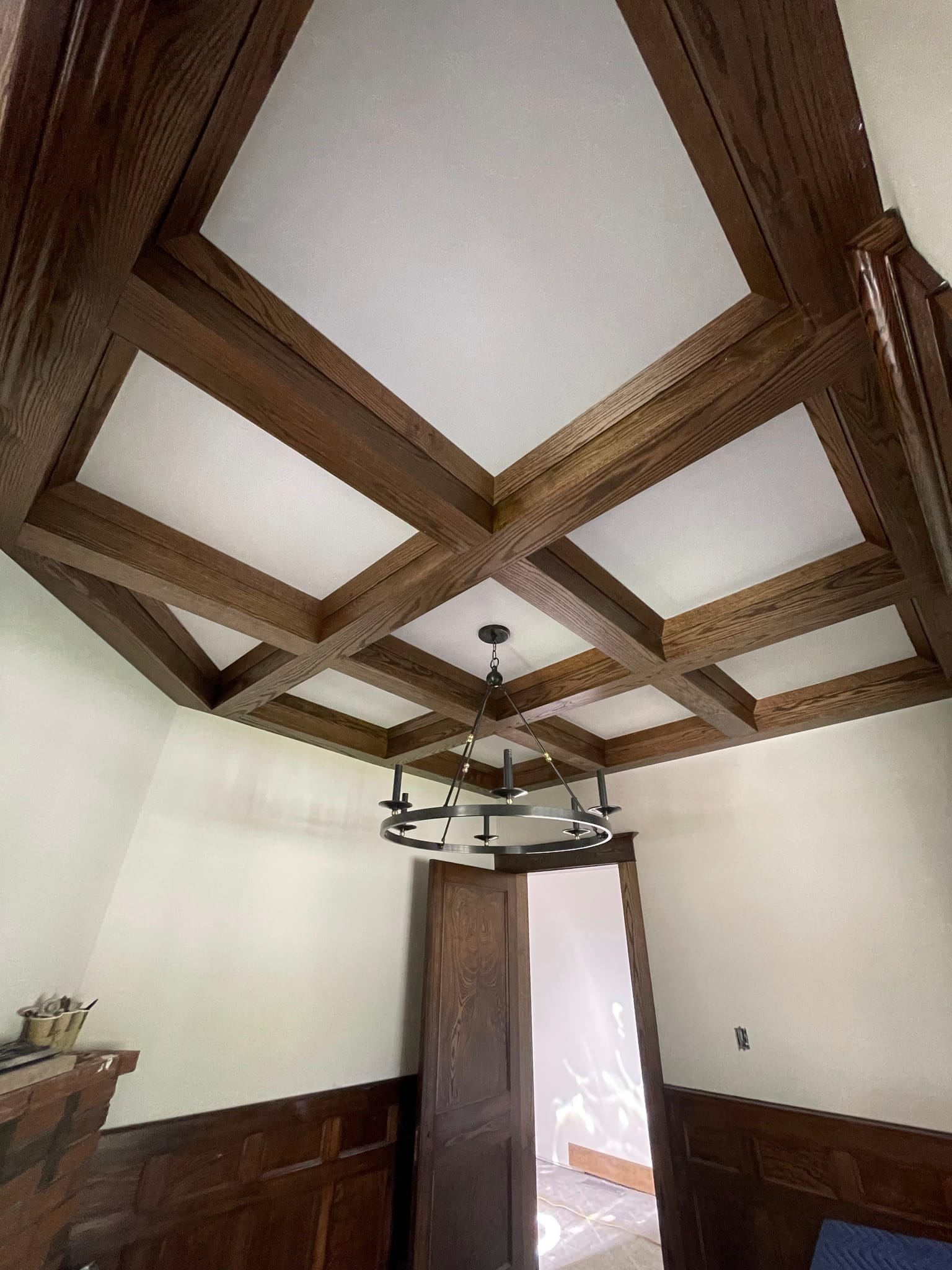 Custom Coffered Beam Ceiling