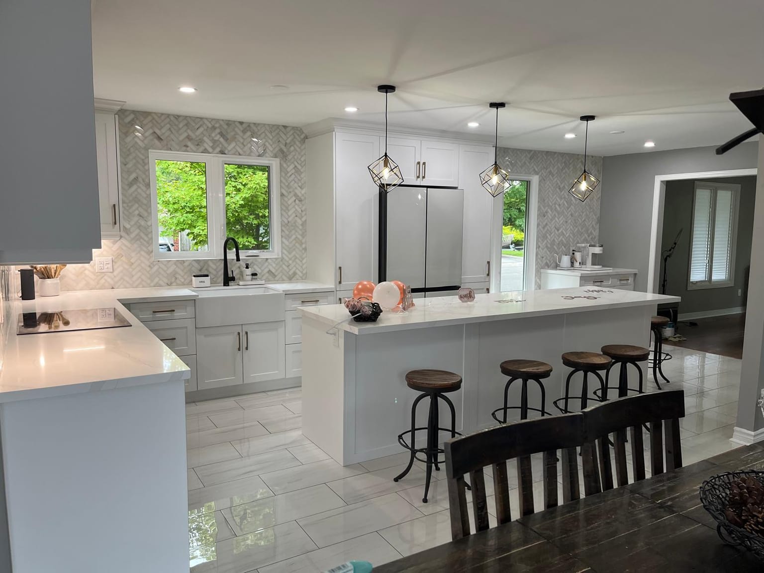 Open-Concept White Kitchen